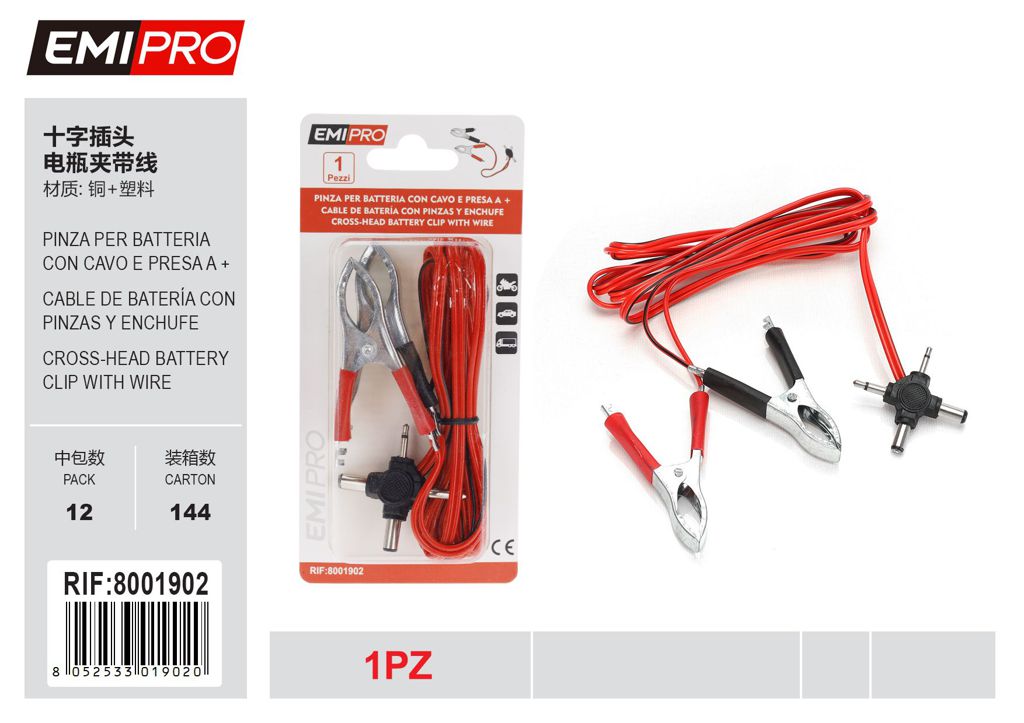 Pinza Per Batteria Con Cavo E Presa A
