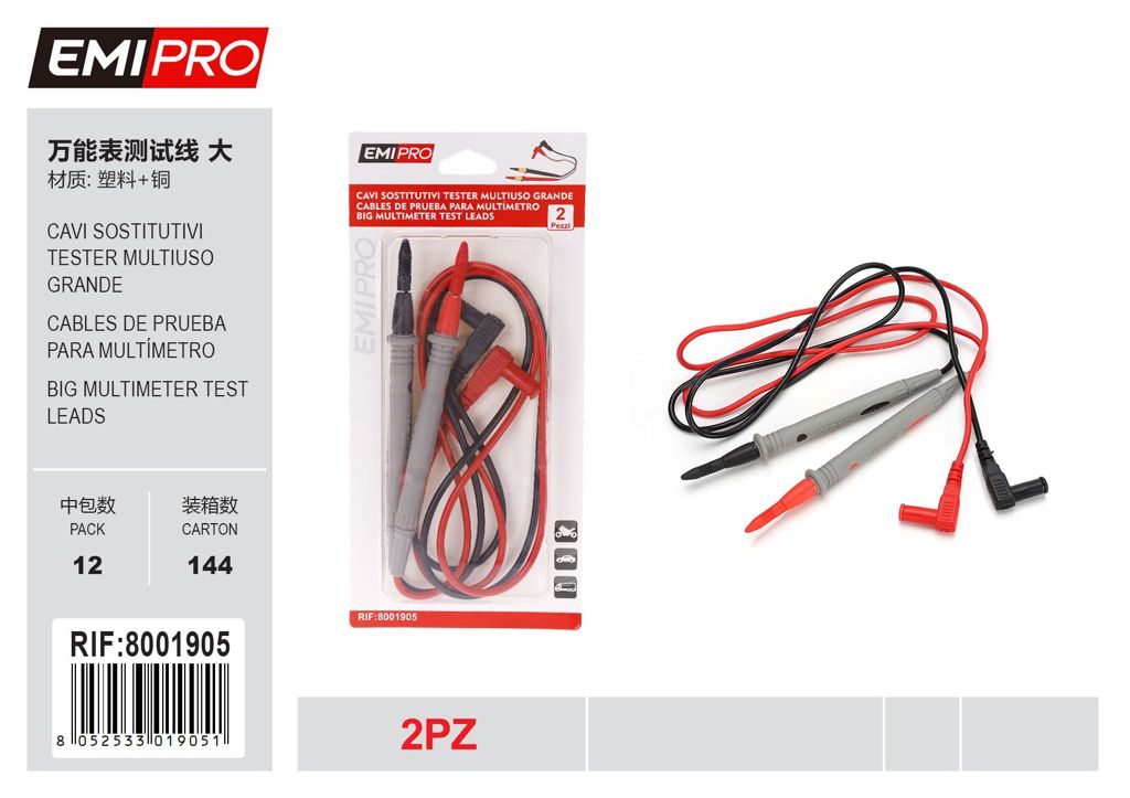 Cavi Sostitutivi Tester Multiuso Grande 2Pc