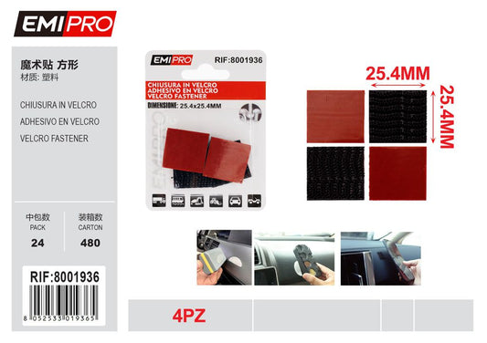 Chiusura In velcro 25.4*25.4mm 4Pc
