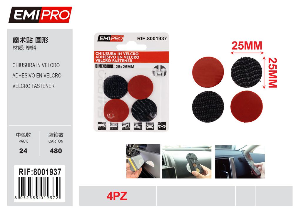 Chiusura In velcro 25mm 4Pc