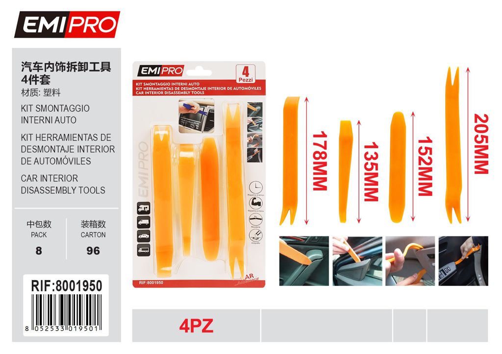 Kit Smontaggio Interni Auto 4Pcs