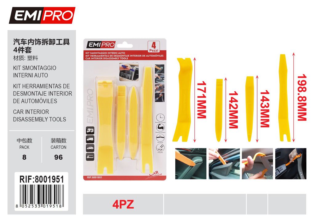 Kit Smontaggio Interni Auto 4Pcs