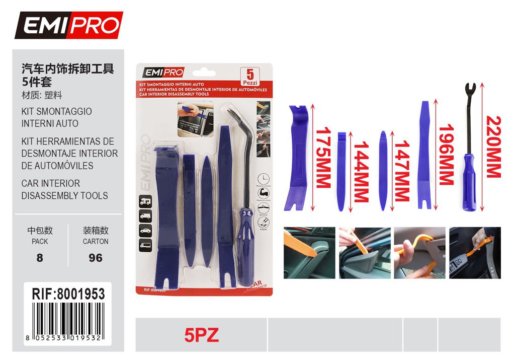 Kit Smontaggio Interni Auto 5Pcs