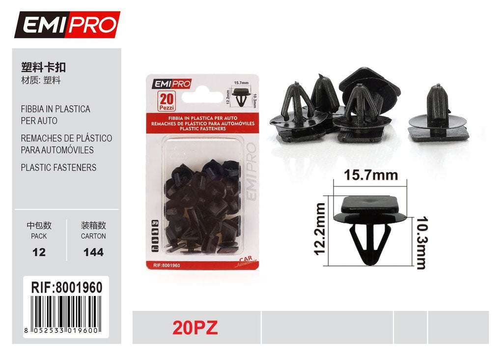 Fibbia In Plastica Per Auto 20Pcs