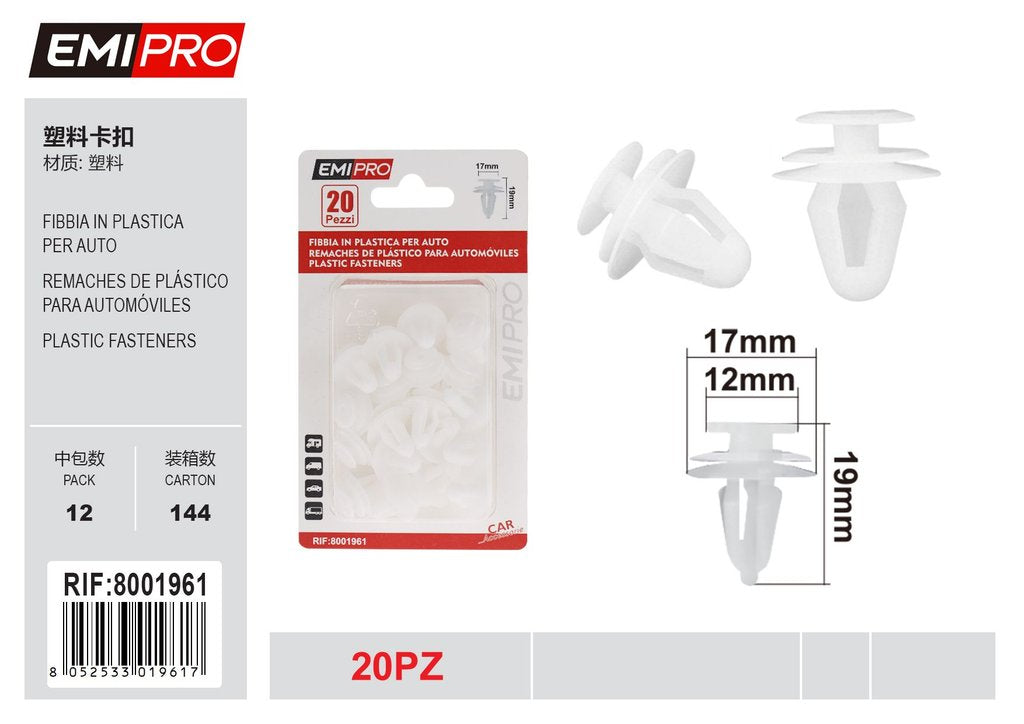 Fibbia In Plastica Per Auto 20Pcs