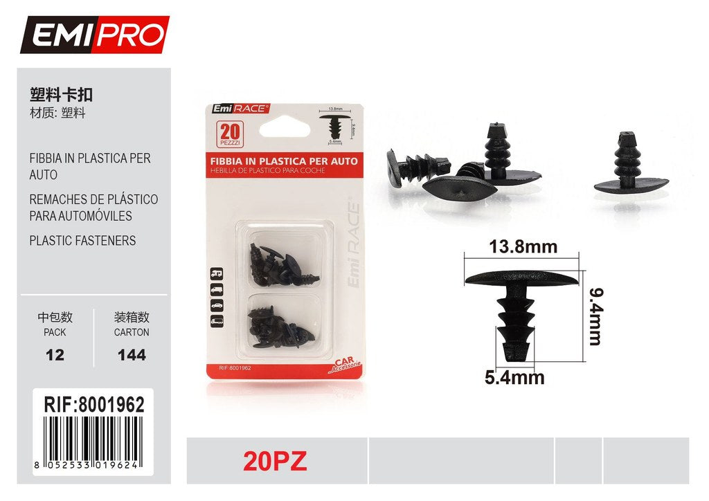 Fibbia In Plastica Per Auto 20Pcs