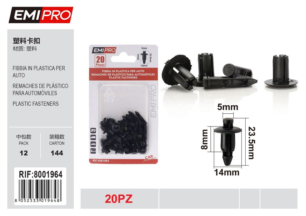 Fibbia In Plastica Per Auto 20Pcs