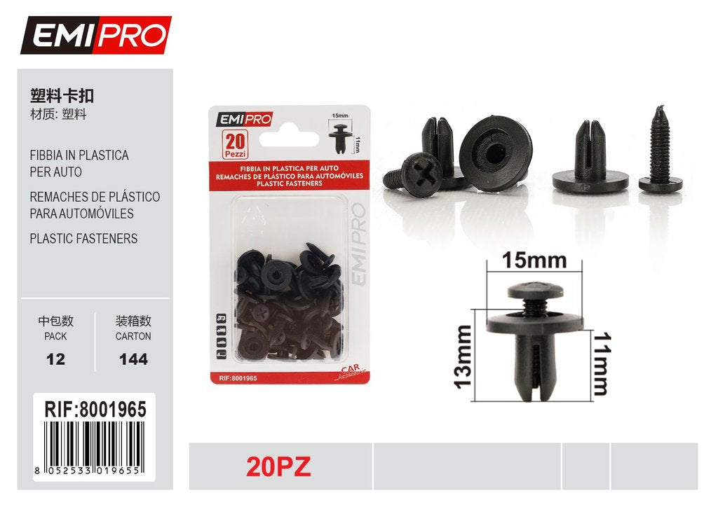 Fibbia In Plastica Per Auto 20Pcs