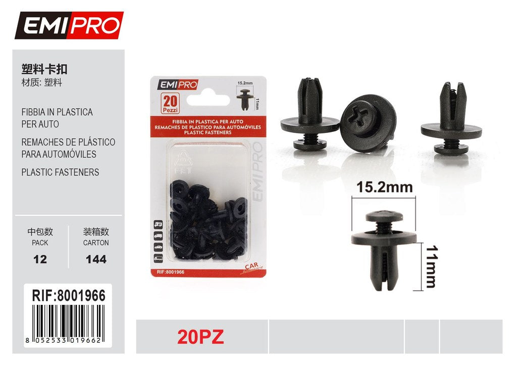 Fibbia In Plastica Per Auto 20Pcs