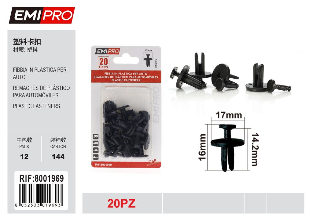 Fibbia In Plastica Per Auto 20Pcs