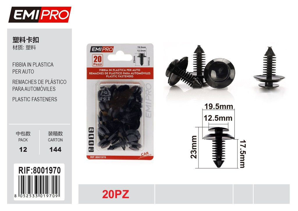 Fibbia In Plastica Per Auto 20Pcs