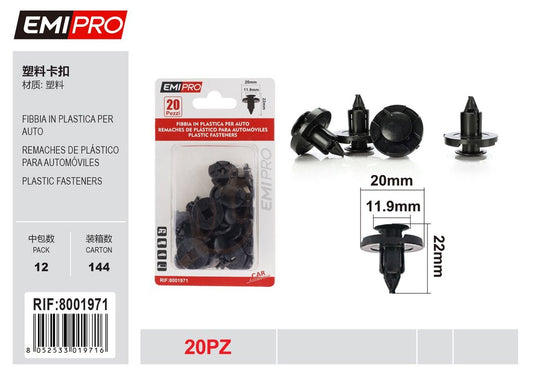 Fibbia In Plastica Per Auto 20Pcs
