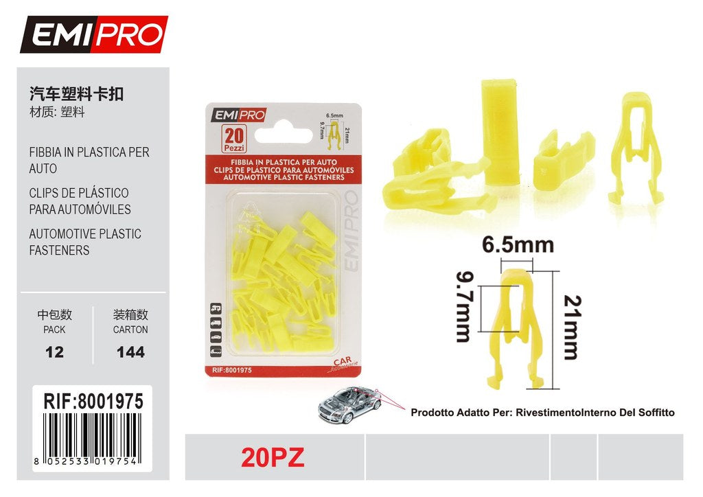 Fibbia In Plastica Per Auto 20Pcs