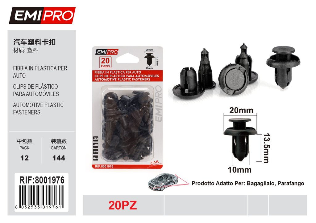 Fibbia In Plastica Per Auto 20Pcs