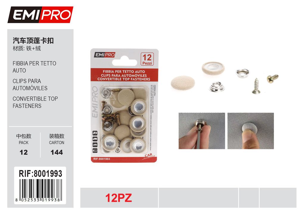 Fibbia Per Tetto Auto 12Pcs