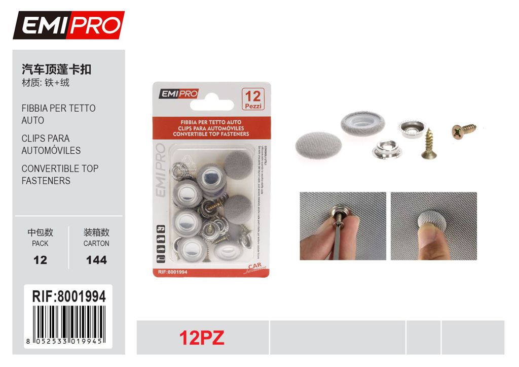 Fibbia Per Tetto Auto 12Pcs