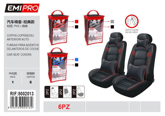 Coppia Coprisedili Anteriori Auto 6Pcs