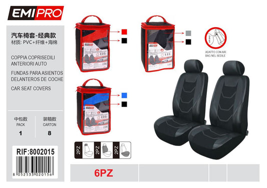 Coppia Coprisedili Anteriori Auto 6Pcs