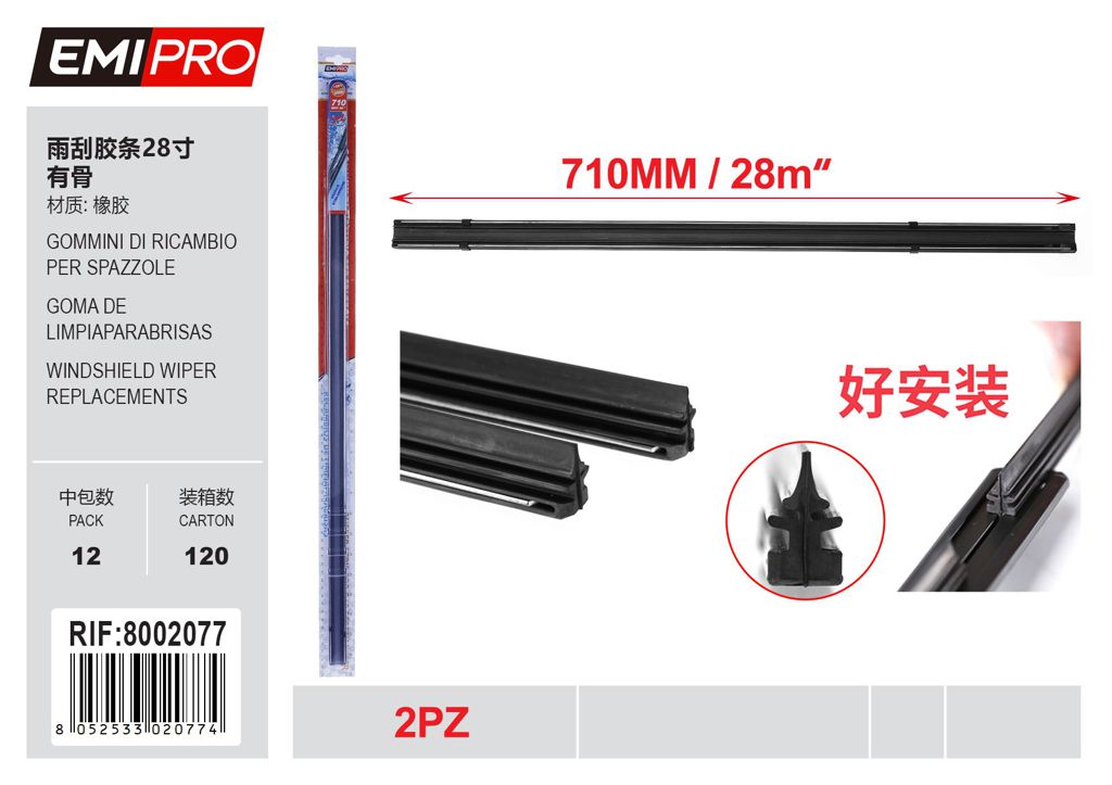 Gommini Di Ricambio Per Spazzole 2Pz 70cm