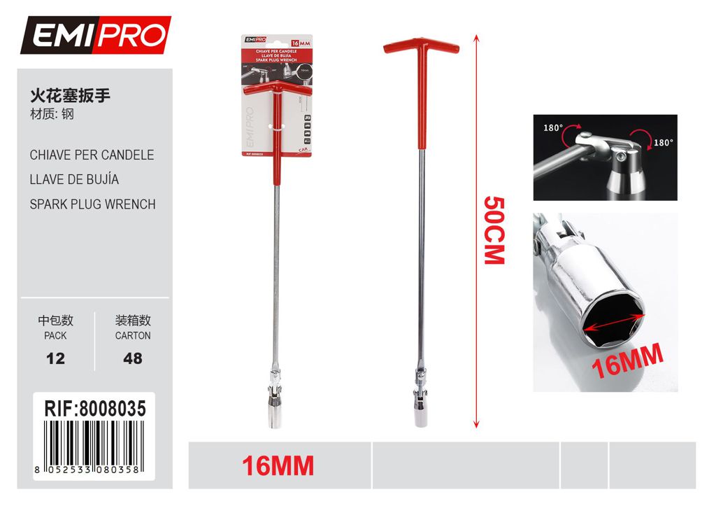 Chiave Per Candele 16mm