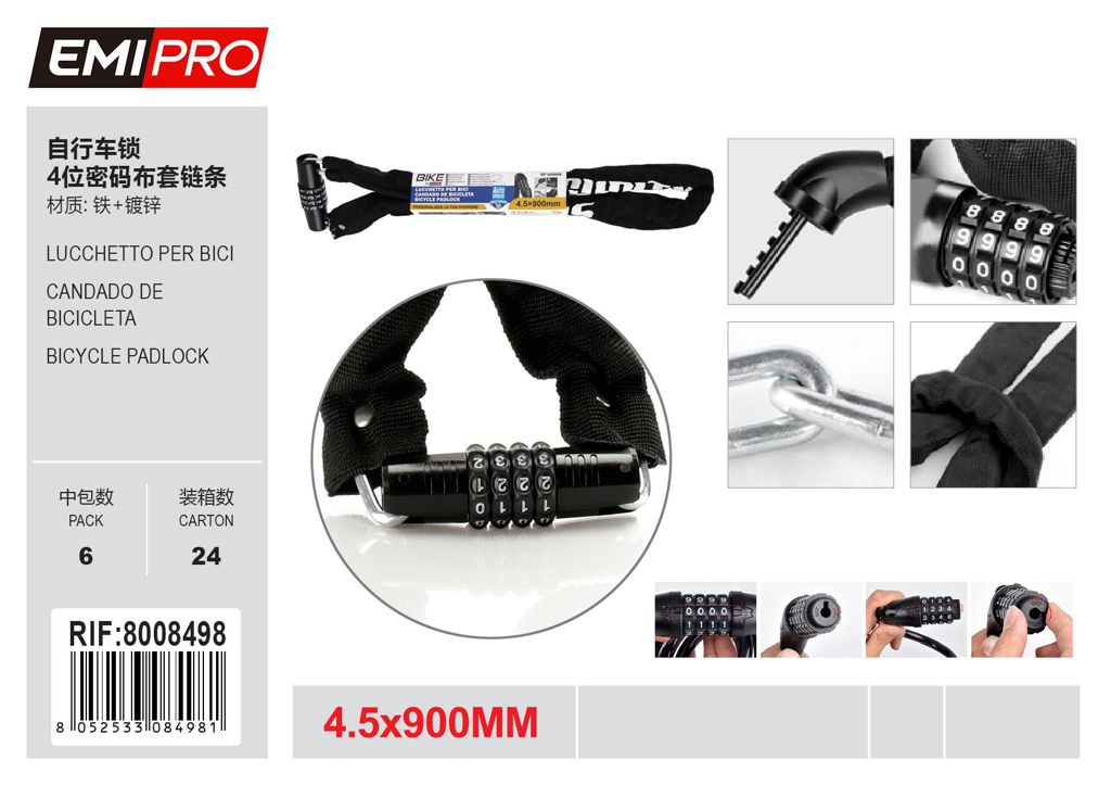 Lucchetto Per Bici 4.5*900mm