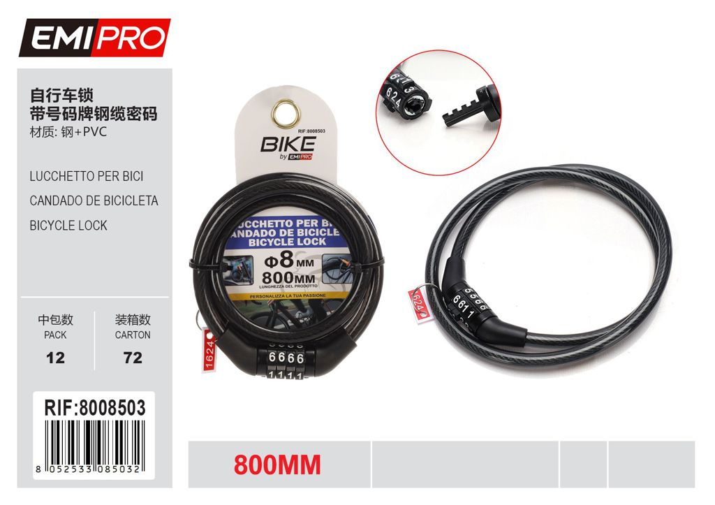 Lucchetto Per Bici 8*800mm