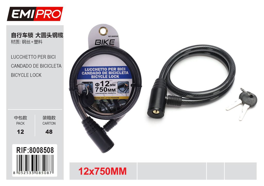 Lucchetto Per Bici 12*750mm