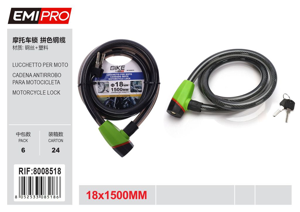 Lucchetto Per Moto 18*1500mm
