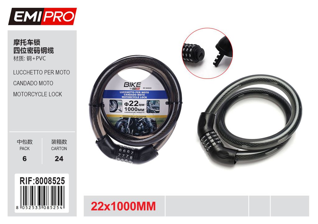 Lucchetto Per Moto 22*1000mm