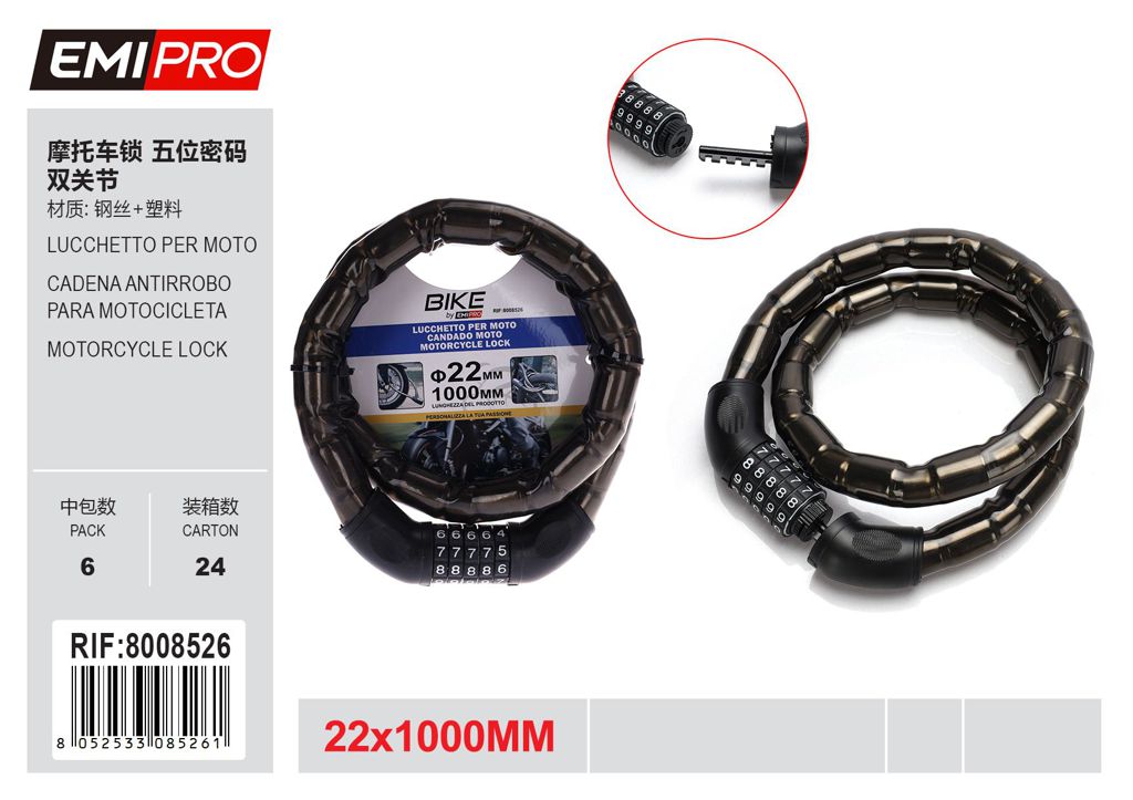 Lucchetto Per Moto 22*1000mm