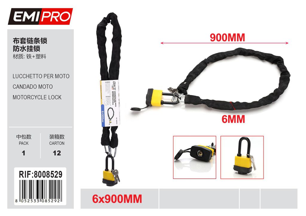 Lucchetto Per Moto 6*900mm+40mm