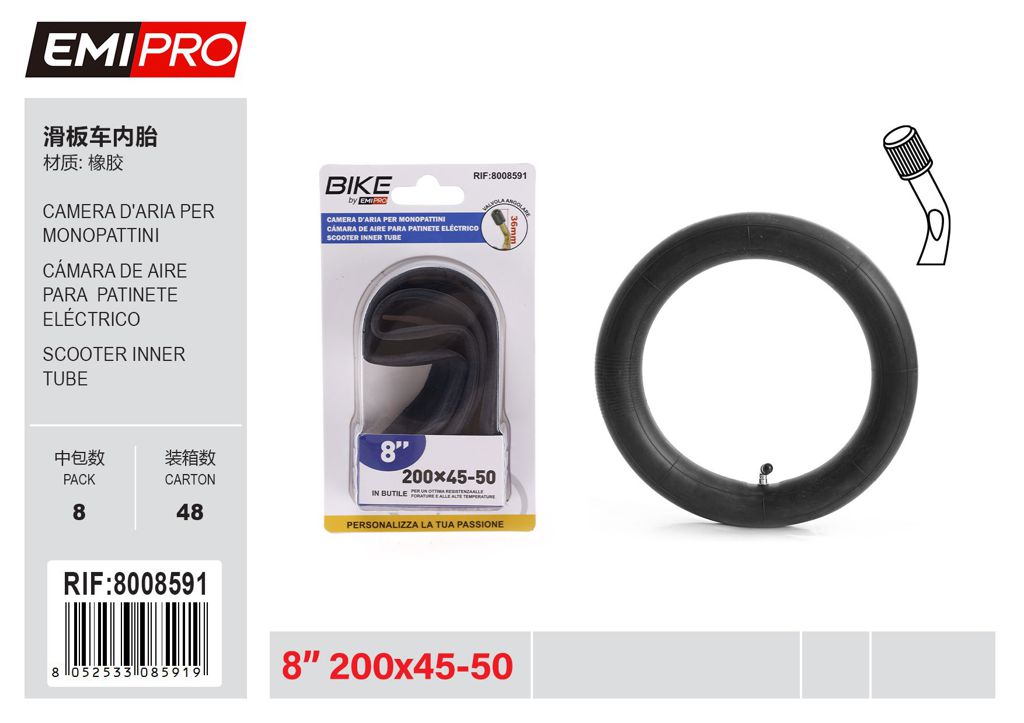 Camera D'Aria Per Monopattini Ebike 200*45-50 70G 38mm