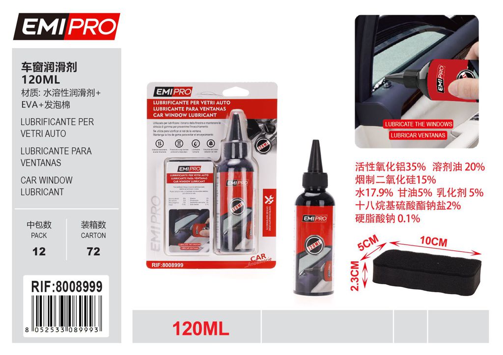 Lubrificante Per vetri Auto 120ml