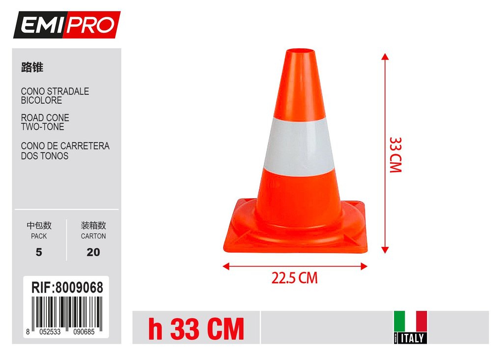 Cono Stradale Bicolore cm.33