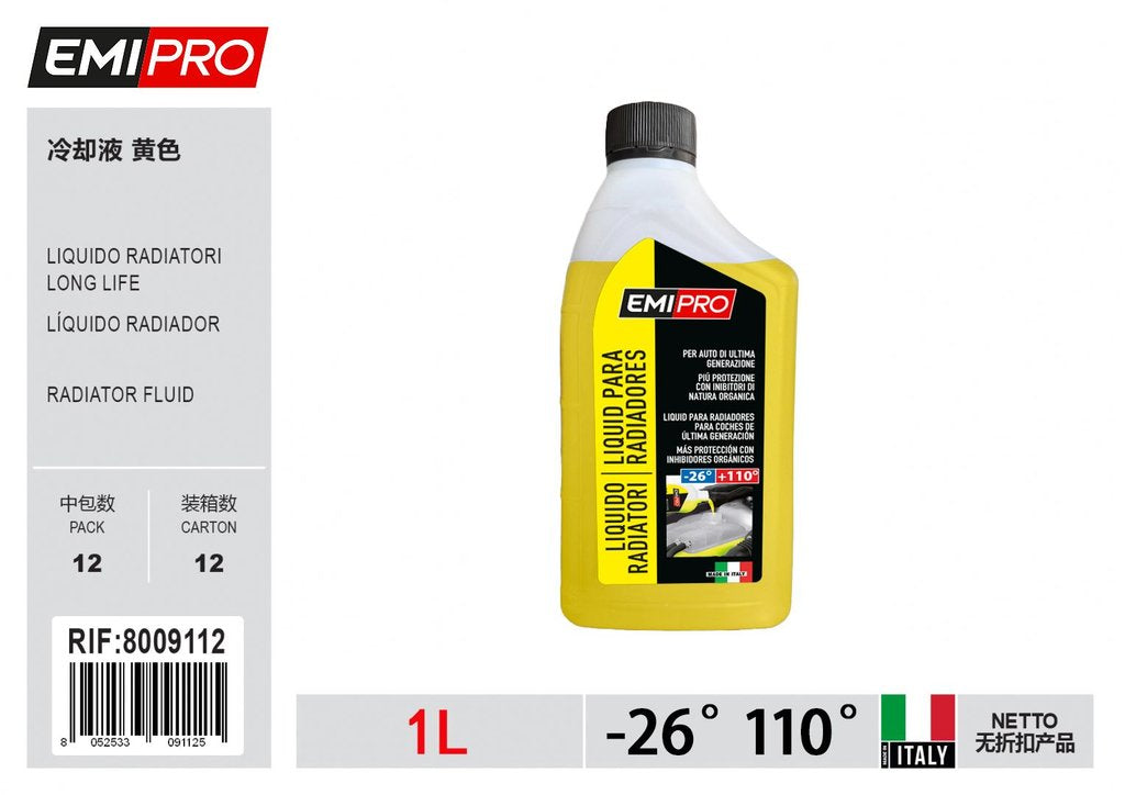 Liquido Radiatori Long Life 1L -26° 110° Colore Giallo
