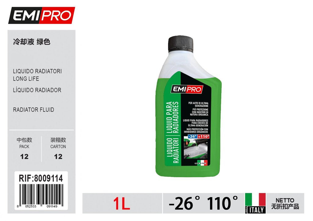 Liquido Radiatori Long Life 1L -26° 110° Colore verde
