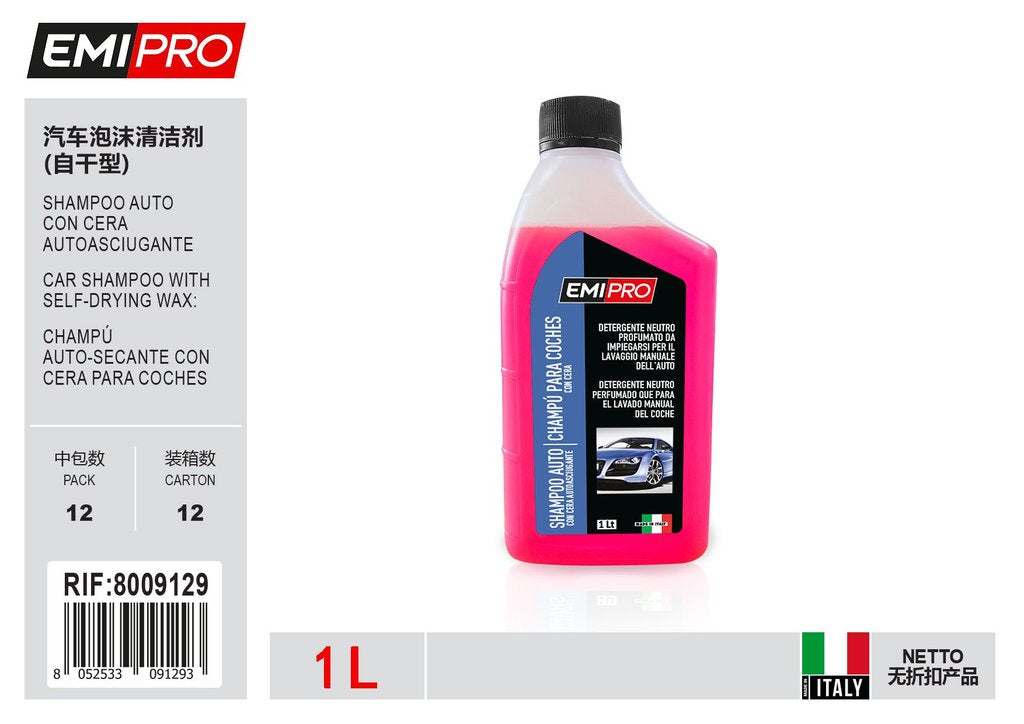 Shampoo Auto Con Cera Autoasciugante 1 Litro