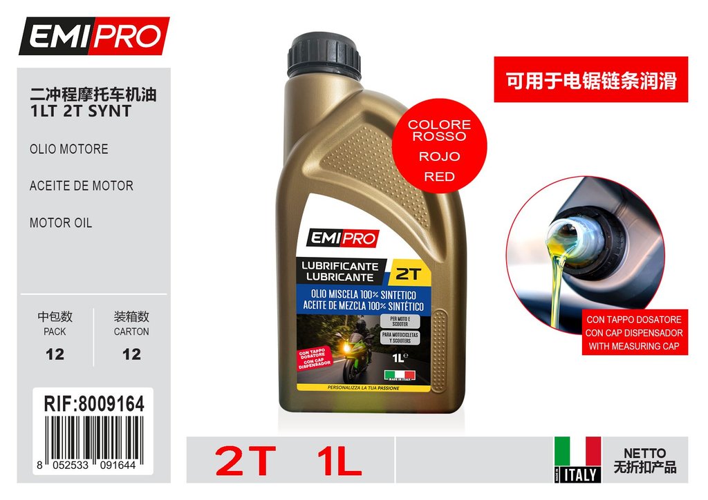 Olio Motore 2T Synt Colore Rosso