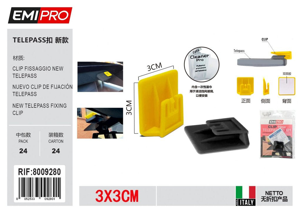 Clip Fissaggio New Telepass 2021 1 Pz 3*3cm
