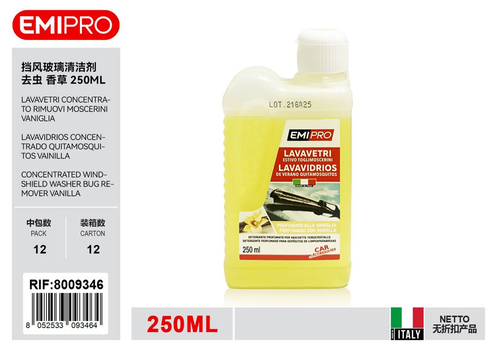 Lavavetri Concentrato Rimuovi Moscerini 250ml vaniglia