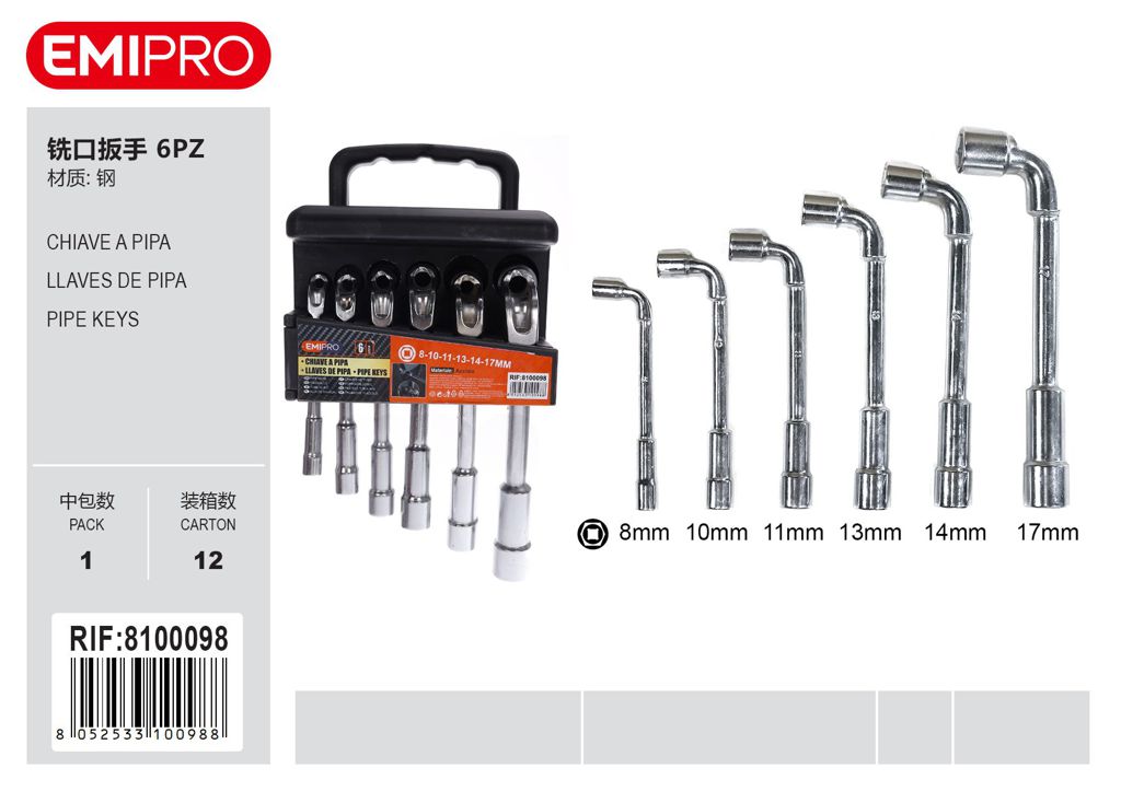 Chiave a pipa 6Pz