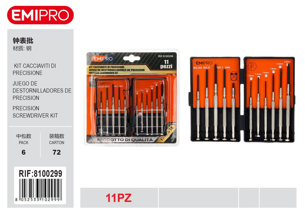 Kit Cacciaviti Di Precisione 11Pcs