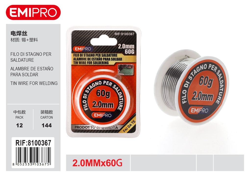 Filo Di Stagno Per Saldature 1Pcs 2.0*60G
