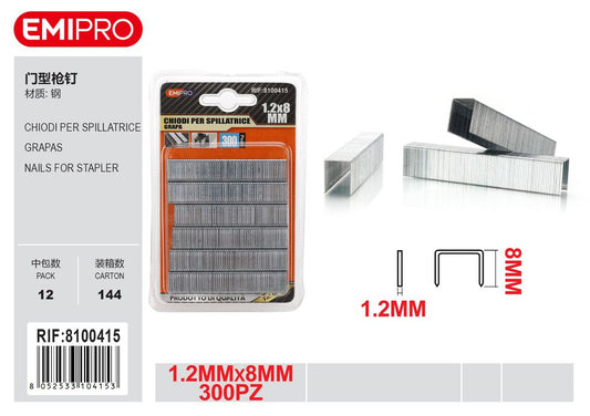 Chiodi Per Spillatrice 8mm 300Pz