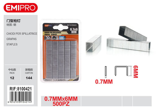 Chiodi Per Spillatrice 0.7mm 6mm 500Pz