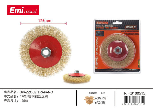 Spazzole trapano 125mm 1Pcs