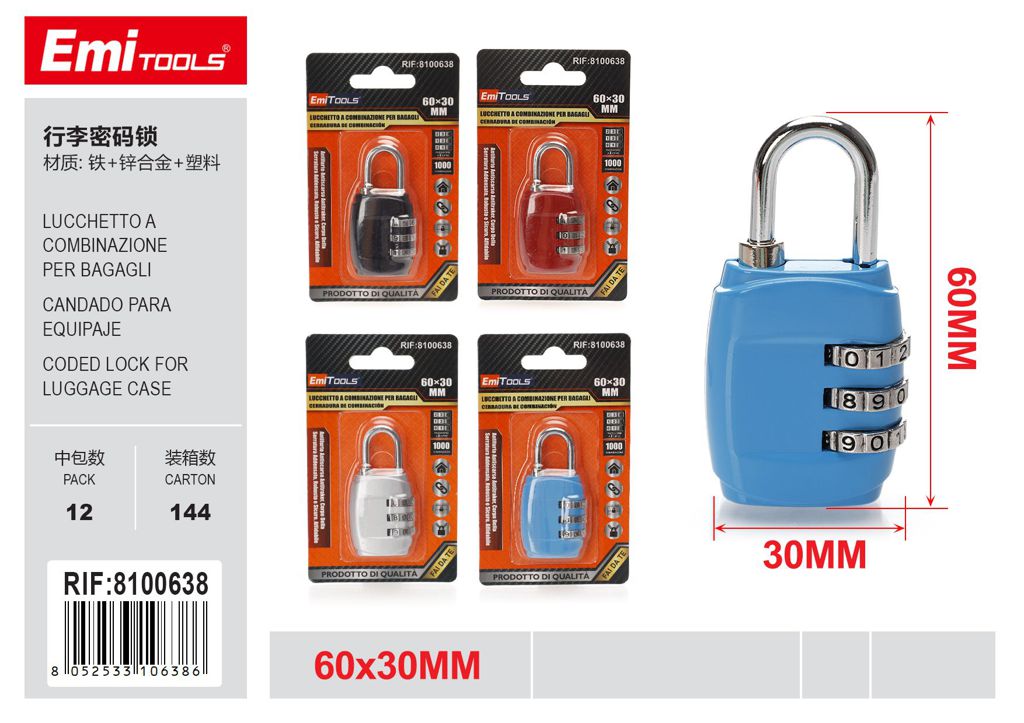 Lucchetto A Combinazione Per Bagagli