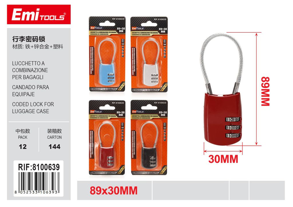 Lucchetto A Combinazione Per Bagagli
