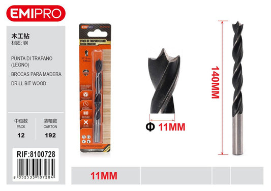 Punta Di Trapano Legno 11mm 1Pcs
