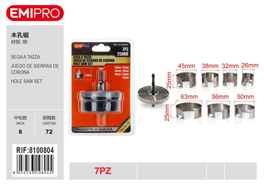 Sega A Tazza 7Pz 25mm